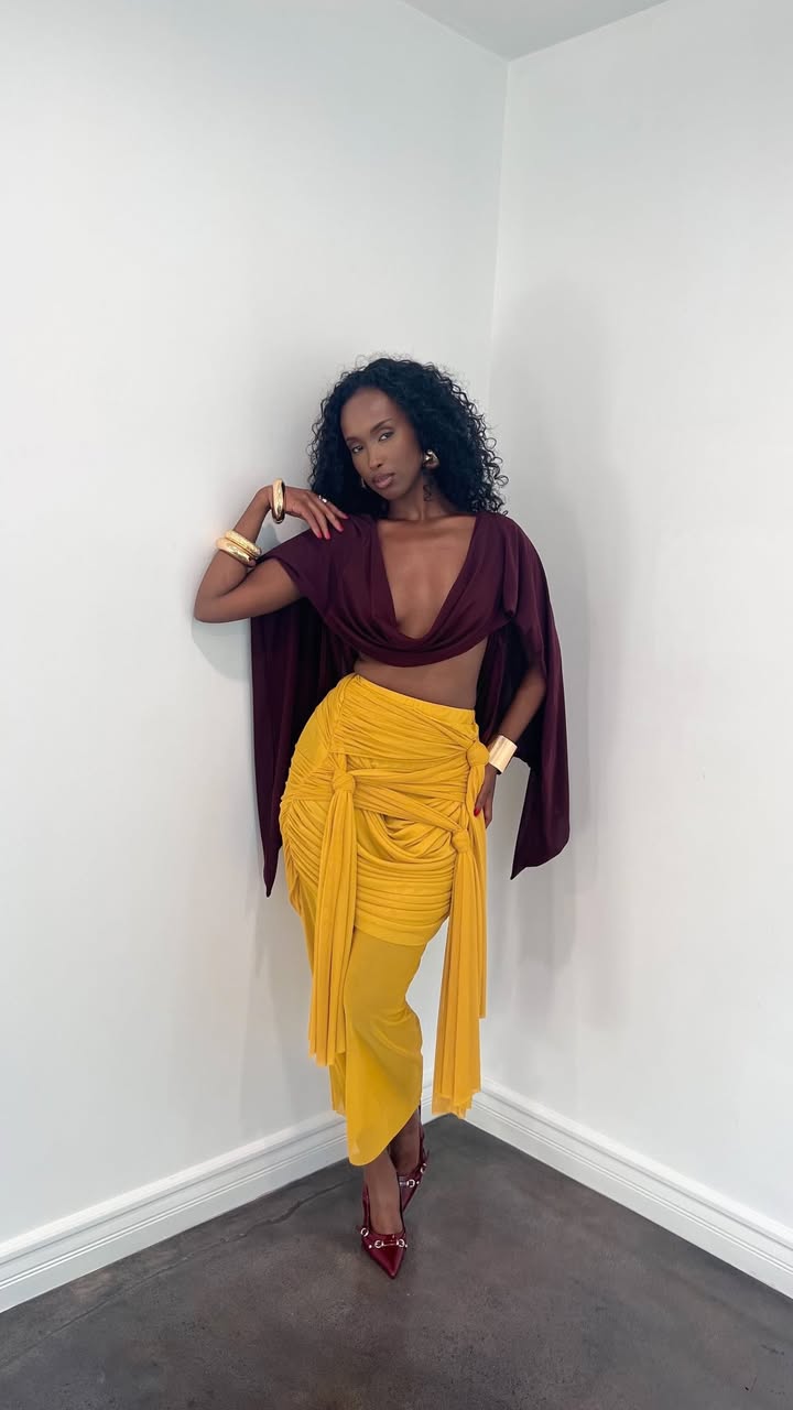 May be an image of skirt, dress and text