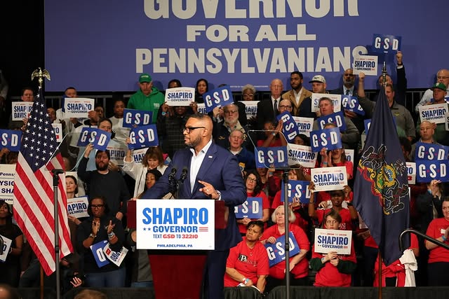 May be an image of ‎standing, banner and ‎text that says '‎SHAP DAVIS oo ИyKnЛO FOR ALL PENNSYLVANIANS SHAPIRO SHAPIRO GSD .-COVERNOR SHAPI2O **COVERNOR GSD S-D D S GSD GSD GSDOGSD GS-D Penns: SIO SHA rno SHAPIRO GS ه PIRO f ٢م GS-D GS-D SHAPIR GOVEFIRO ERNOR APIRO 10 SHAPIRO COVERNOR GSD GS-D TS-D D SHAPIRO ** GOVERNOR TEXT GSD 32210 PHIL PHILADELPHIA, PA Odloy 10322 032210 SHAPIRO COVERNOR GSD GS‎'‎‎
