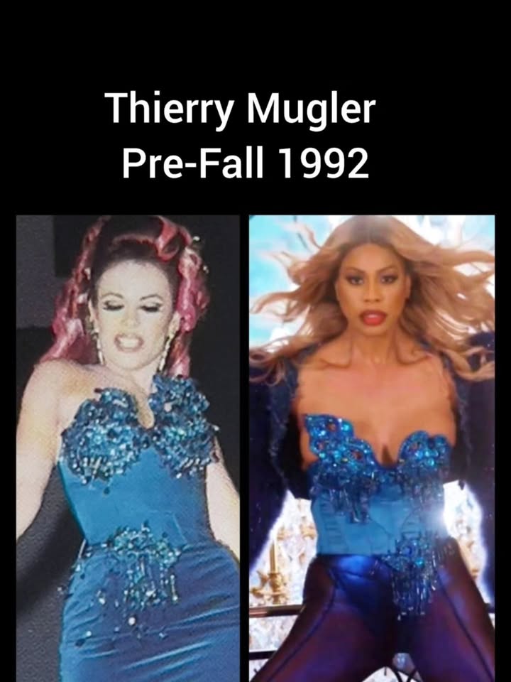 May be an image of costume and text that says 'Thierry Mugler Pre-Fall Fall 1992'