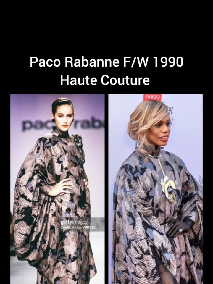 May be an image of robe and text that says 'Paco Bahannuw1 1990 Rabanne F/W Haute Couture FARGO pacerab gett gettyimages images Credit:VictorVIRGILE C Credit: edit: Victor VIRGILE'