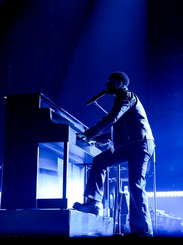 May be an image of piano, microphone, concert and text