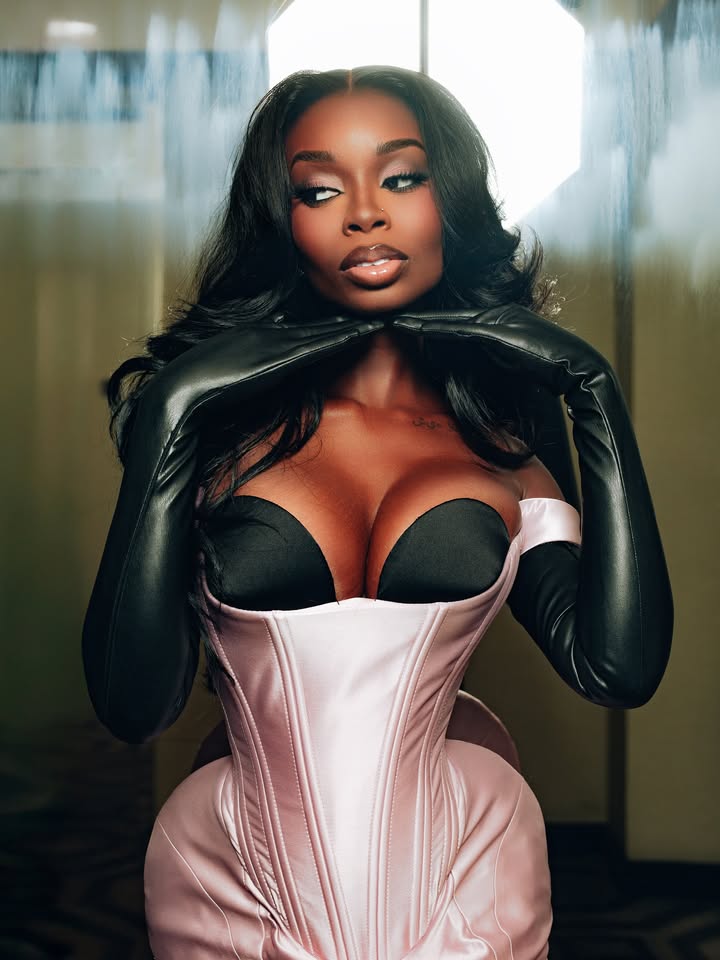 May be an image of one or more people, makeup, leather, girdle and text