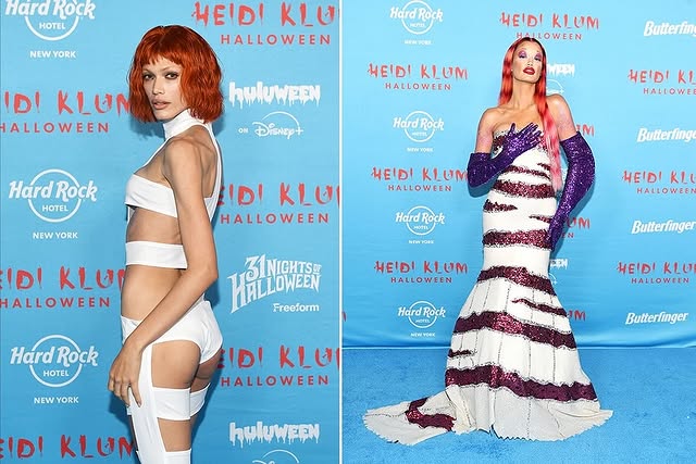 May be an image of one or more people, hair, magazine, dress and gown