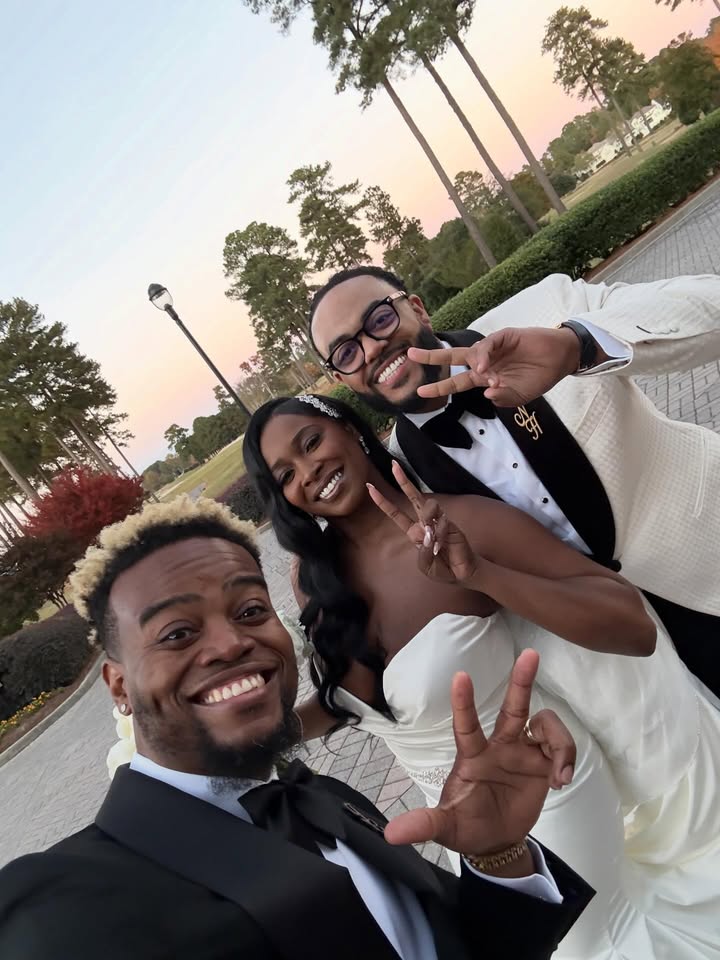 May be an image of dinner jacket, bowtie, wedding and text