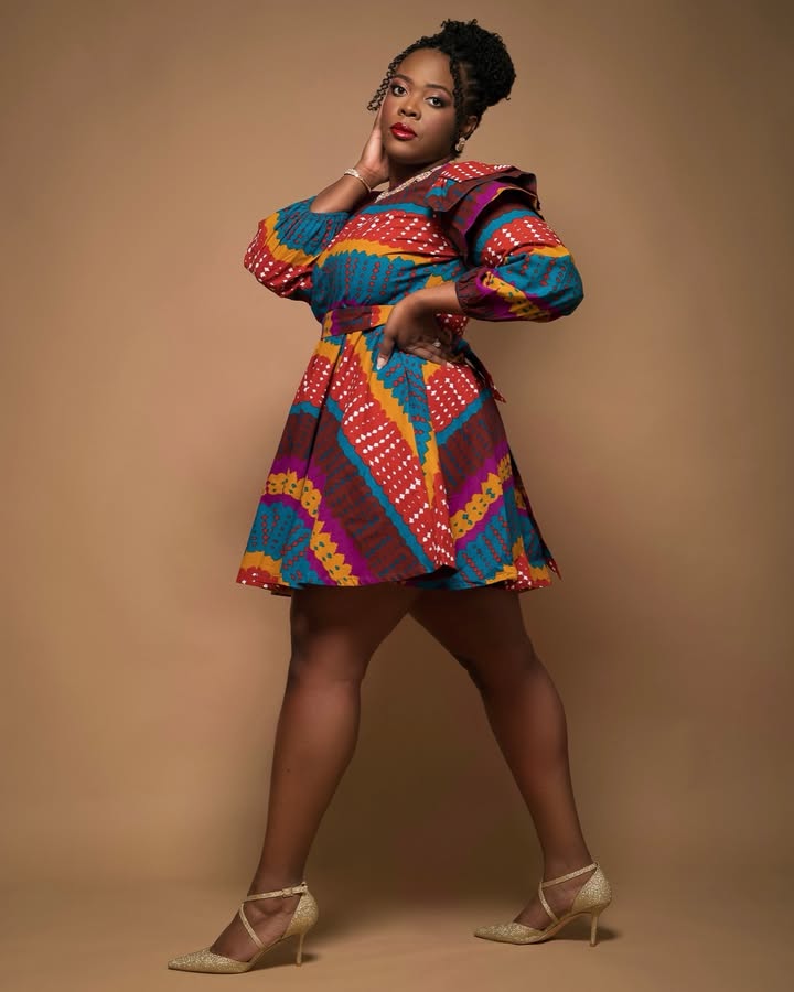 May be an image of one or more people, skirt, dress and text