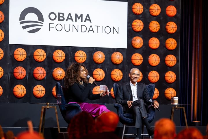 May be an image of one or more people and text