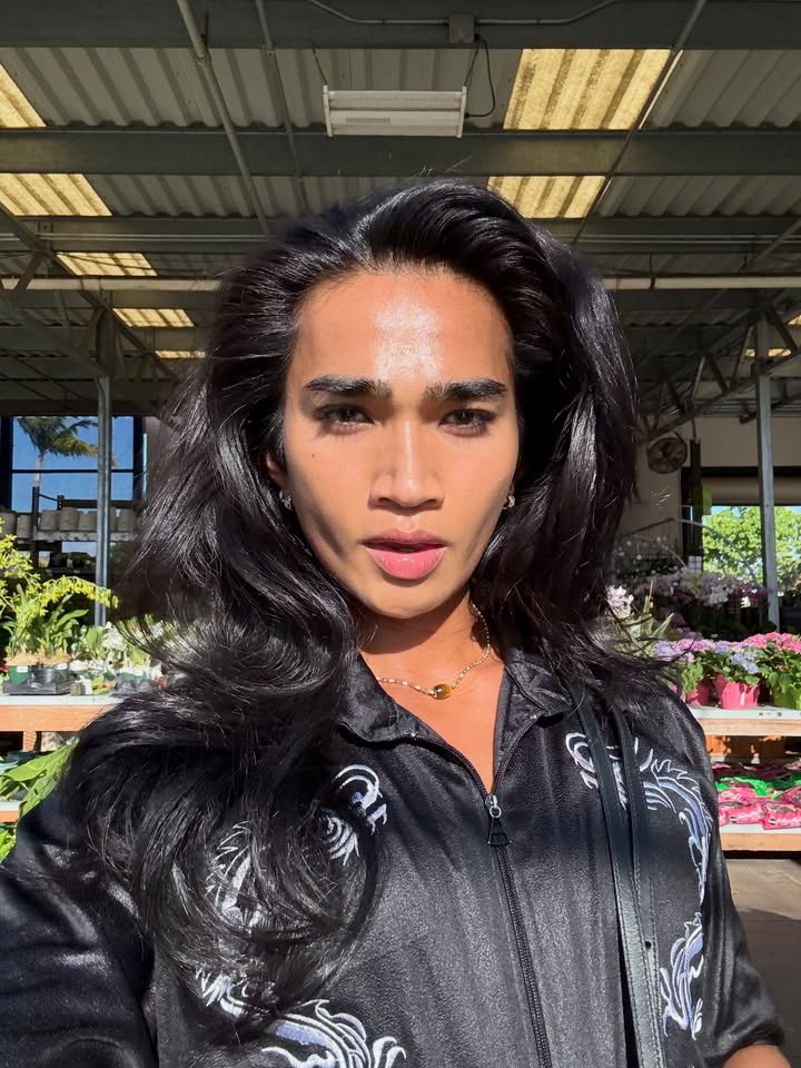 May be a selfie of one or more people, makeup, hair and text