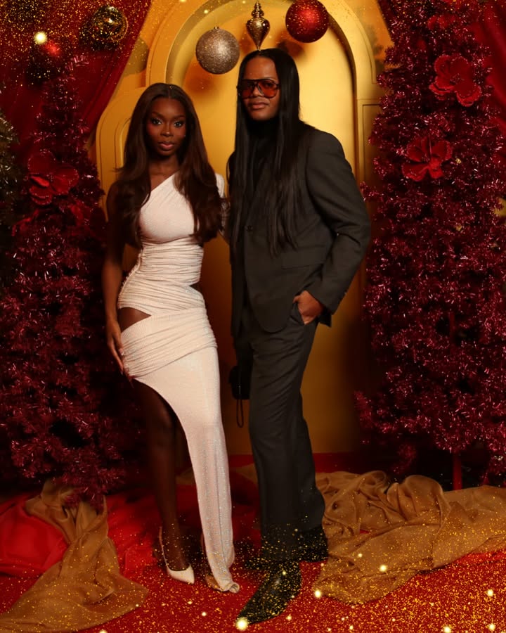 May be an image of one or more people, dress, gown, dinner jacket, wedding and text