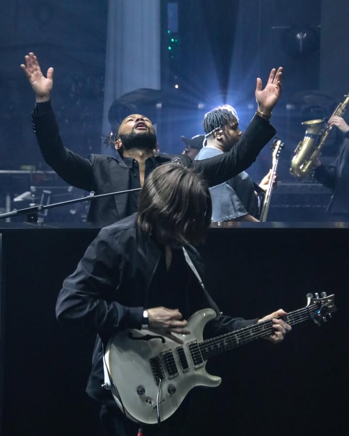 May be an image of guitar, saxophone, tambourine, concert and text