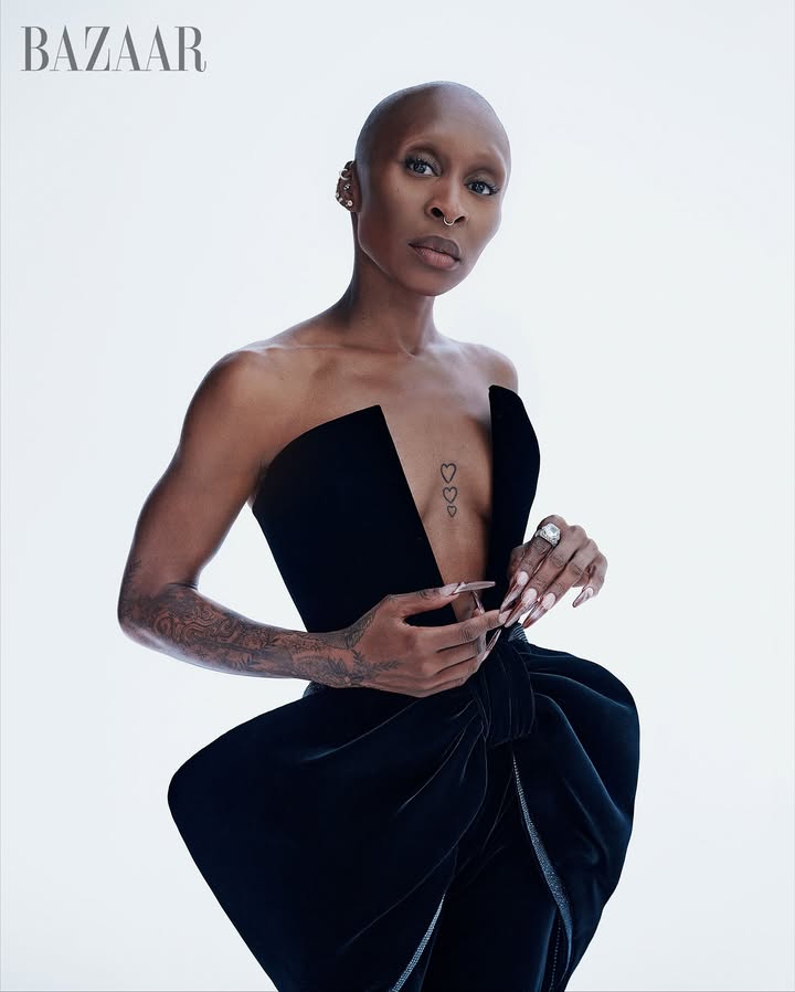 May be an image of one or more people, makeup, dress, magazine and gown