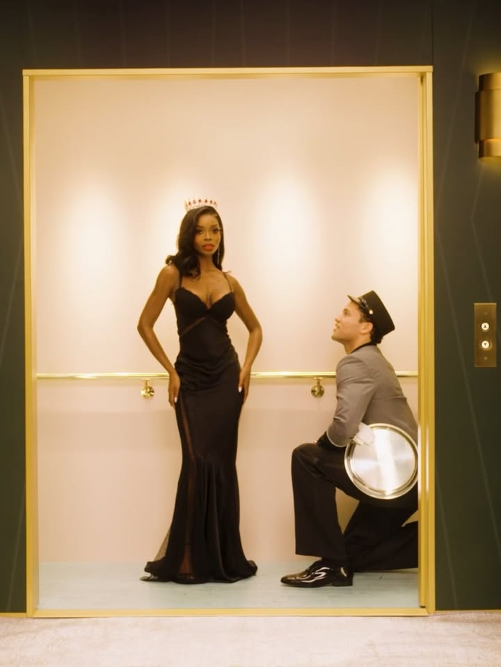 May be an image of dress, gown, dinner jacket, wedding and text