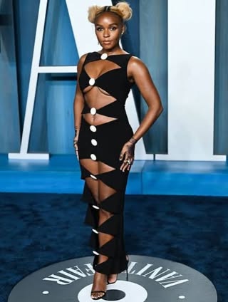 May be an image of gown, dress, halter top and text