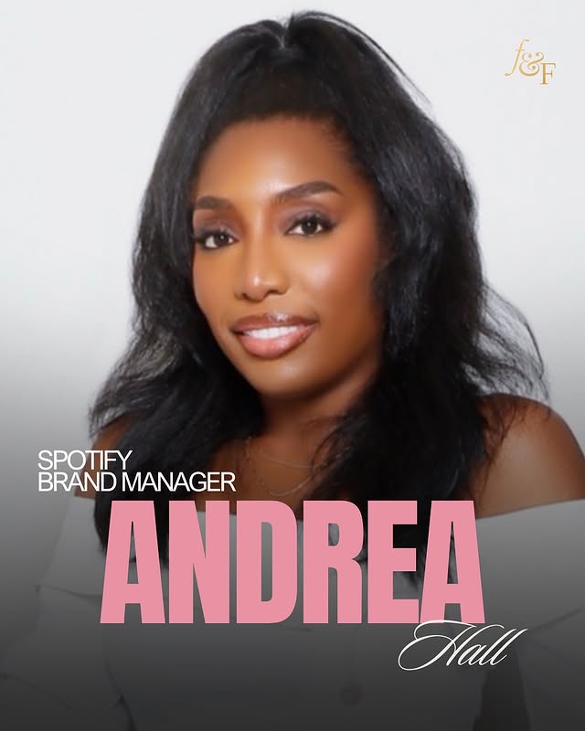 May be an image of one or more people, makeup, poster, magazine and text that says 'ខ៉ែរ SPOTIFY BRAND MANAGER ANDREA Hall'