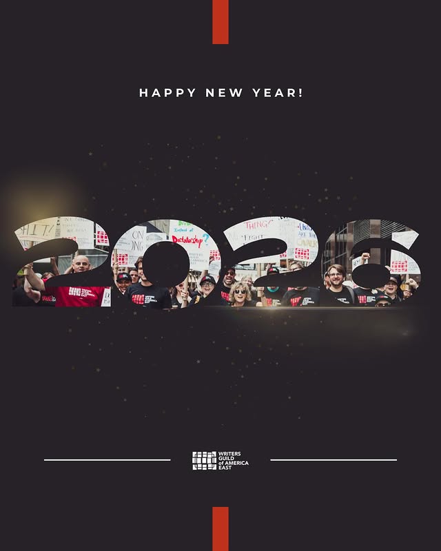 Happy New Year! 2026 with WGAE rally image in the background, WGAE logo