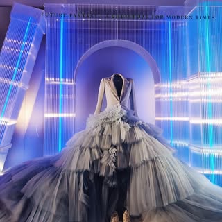 May be an image of gown, dress and text