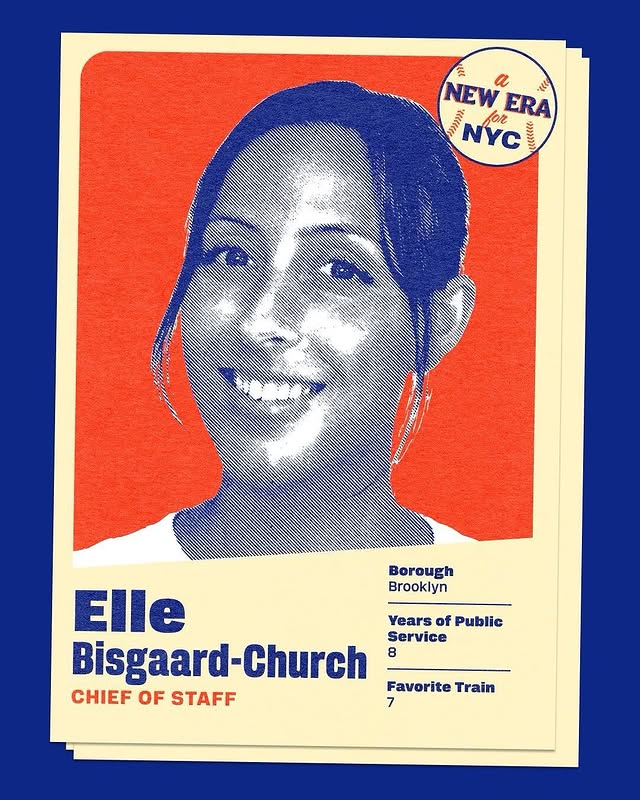 May be an image of poster, magazine and text that says 'NEW NEWERA a >>. for ERA NYC EAELE Borough Brooklyn Elle Years YearsofPublic of Public Bisgaard-Church d-Church Service 8 CHIEF OF STAFF Favorite Train 7 7'