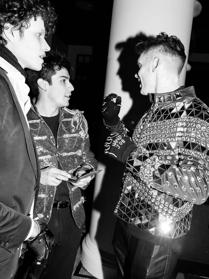 May be a black-and-white image of one or more people