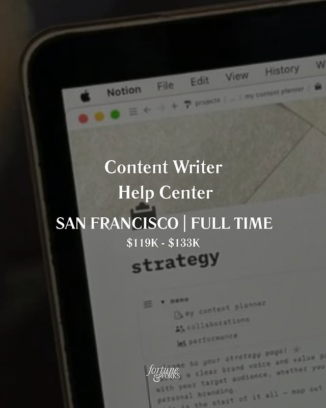 May be a graphic of screen, magazine, poster, crossword puzzle and text that says '. View Content Writer Help HelpCenter Center SAN FRANCISCO| FULL TIME $119K $119K-$133 $133K strategy poyAK ETORKS'