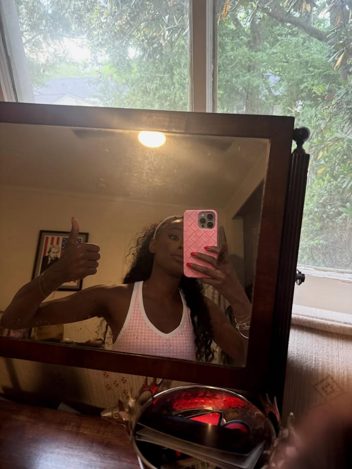 May be a selfie of one or more people, makeup, mirror and text