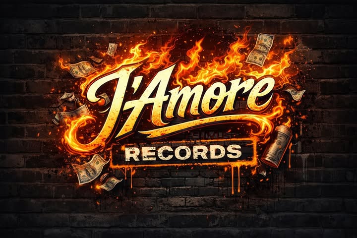 May be a graphic of record, poster, brick wall and text that says 'Amore more RECORDS I'Amore CORDS'