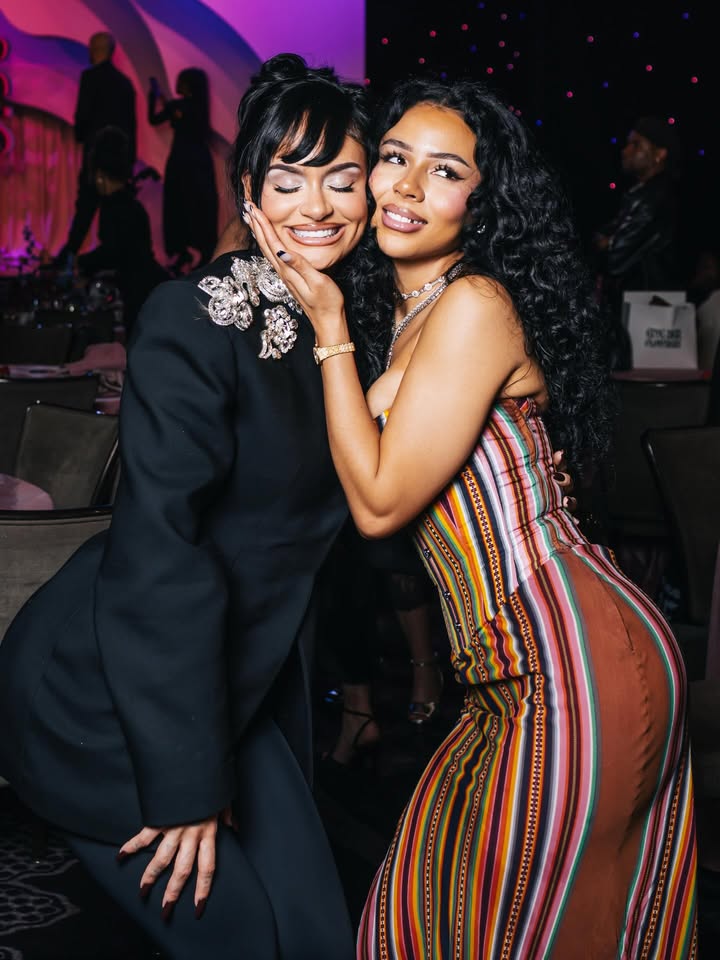 May be an image of one or more people, makeup and text