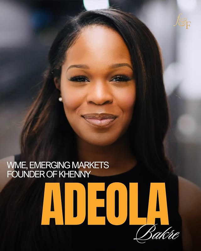 May be an image of one or more people, makeup, magazine, poster and text that says 'ត WME, EMERGING MARKETS FOUNDER OF KHENNY ADEOLA Bakre'