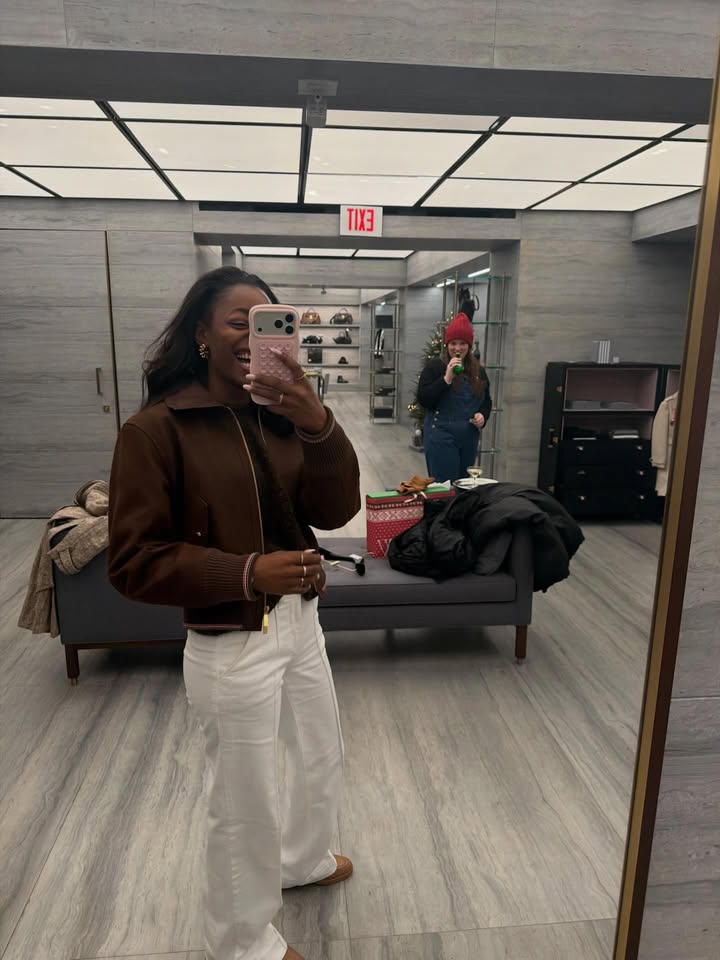 May be a selfie of overcoat, jacket, turtleneck and text