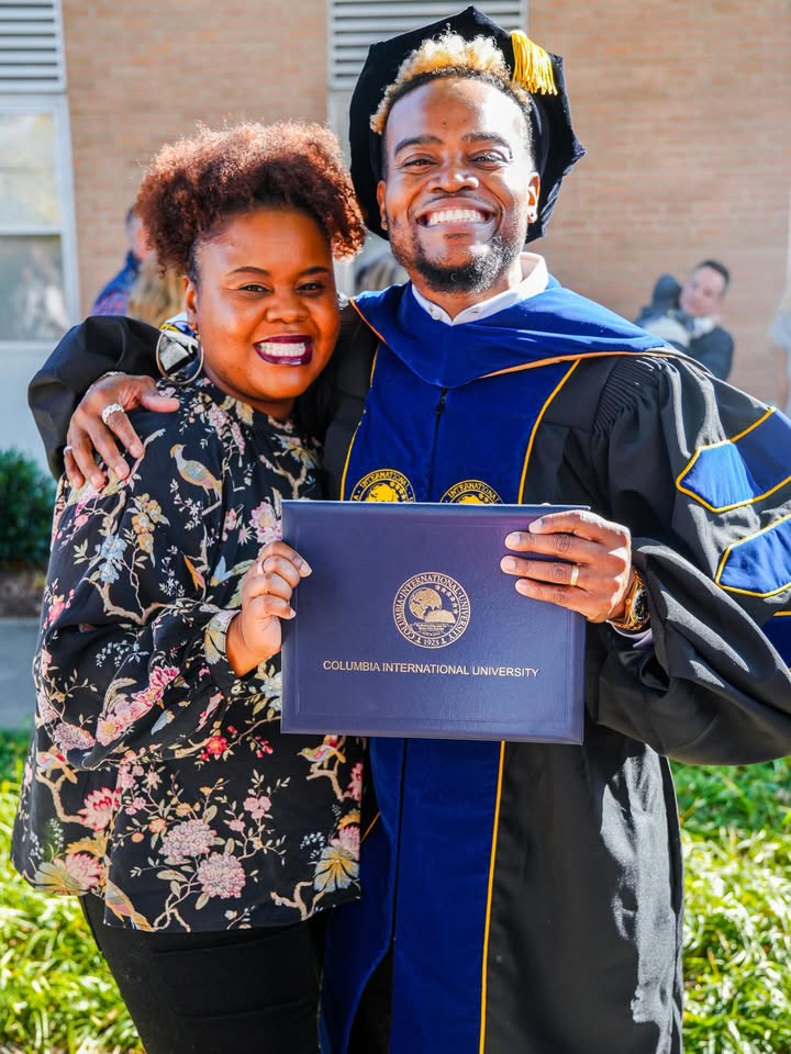 May be an image of smiling and text