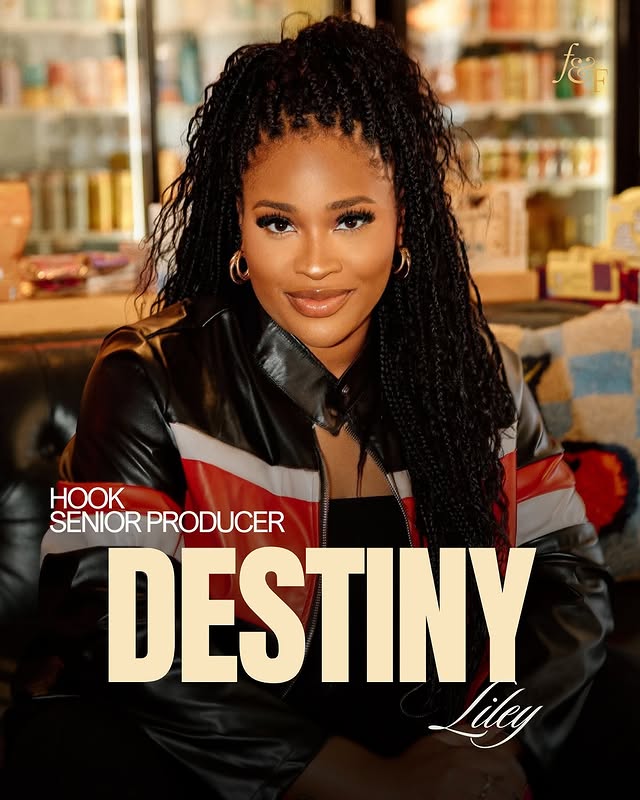 May be an image of one or more people, poster, magazine and text that says 'K SENIOR SENIORPRODUCER PRODUCER DESTINY Lify'