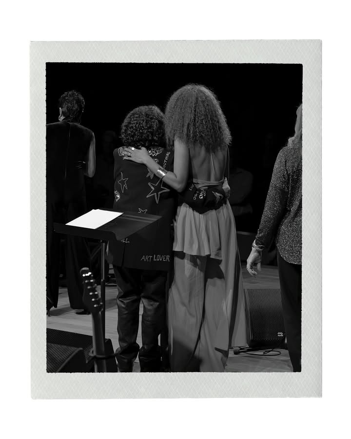 May be a black-and-white image of piano, polaroid, saxophone, tambourine and text