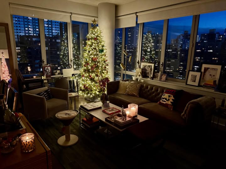 May be an image of christmas tree, tinsel and text