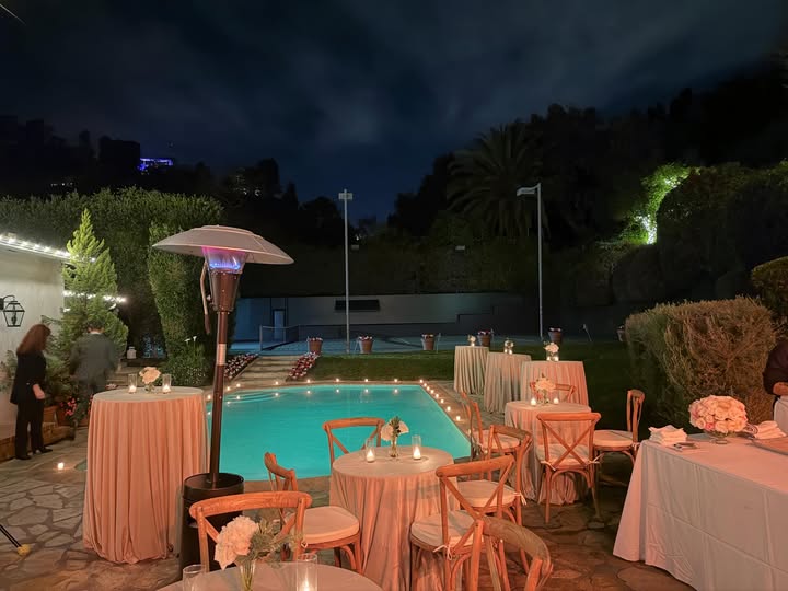 May be an image of lighting, umbrella, outdoors, cabana and text