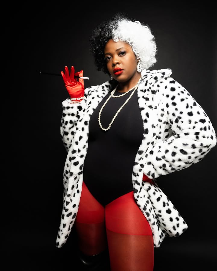 May be an image of one or more people, makeup, costume and fishnet stockings