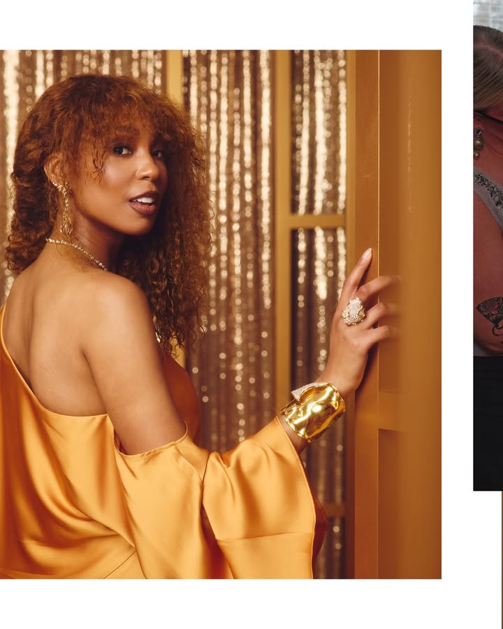 May be an image of one or more people, makeup, bangle, magazine and text