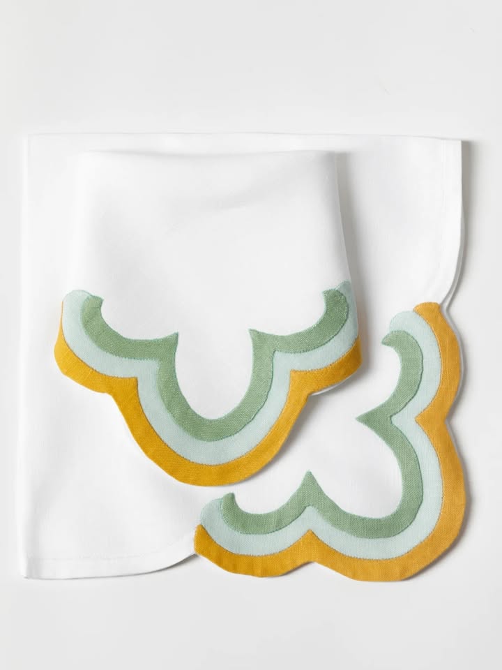 May be an image of towel rack, tablecloth, napkin, placemat and text