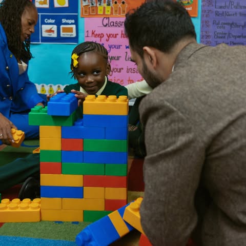 May be an image of child, lego and text