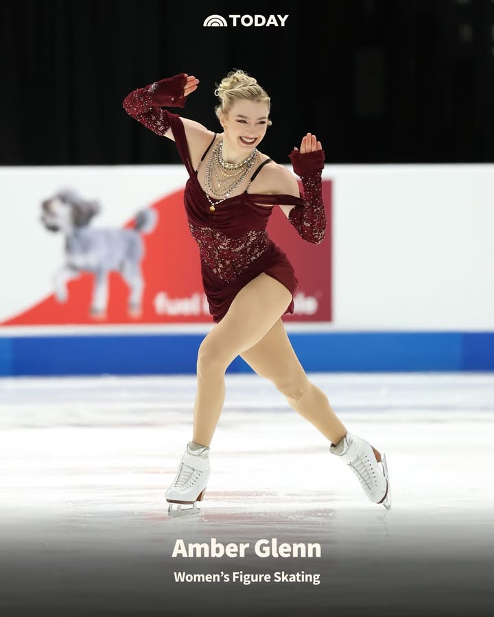 May be an image of ‎skates and ‎text that says '‎TODAY اس Amber AmberGlenn Glenn Women's Women'sFigureSkating Figure Skating‎'‎‎
