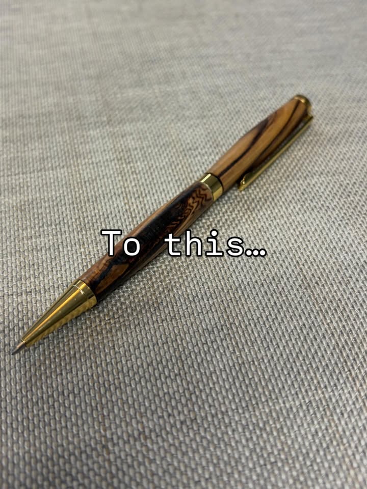 May be an image of pen and text that says 'To this...'