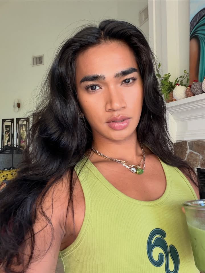 May be a selfie of one or more people, long hair, makeup and text