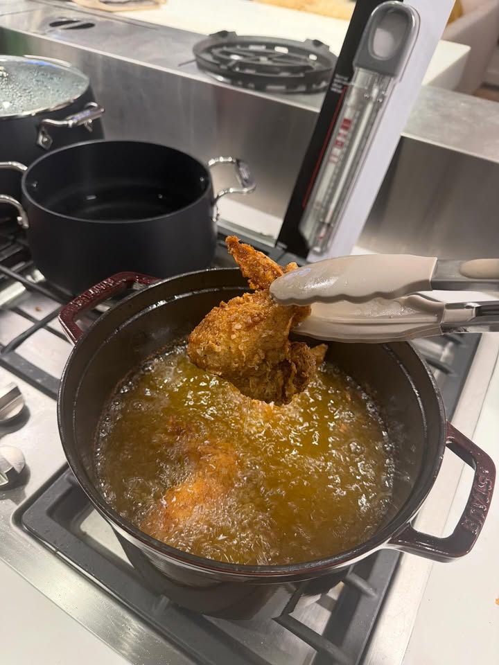 May be an image of saucepan, fritter and text