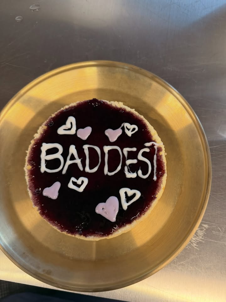 May be an image of blueberries, tart and cheesecake