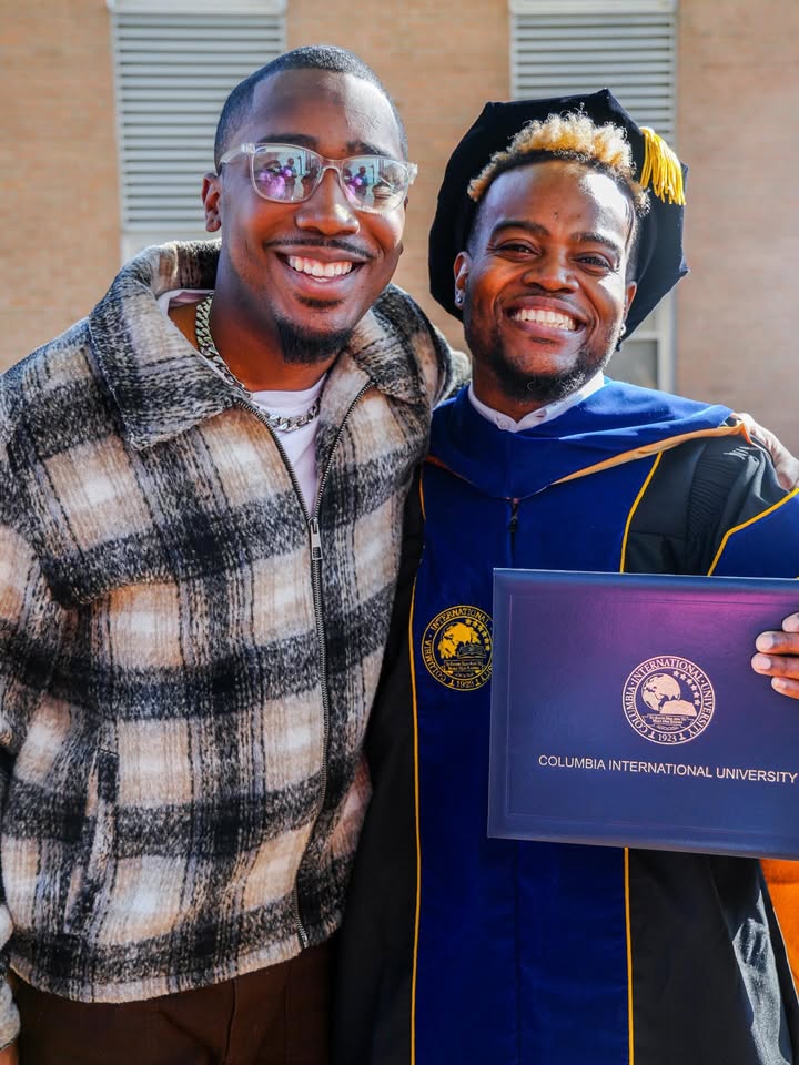 May be an image of standing and text