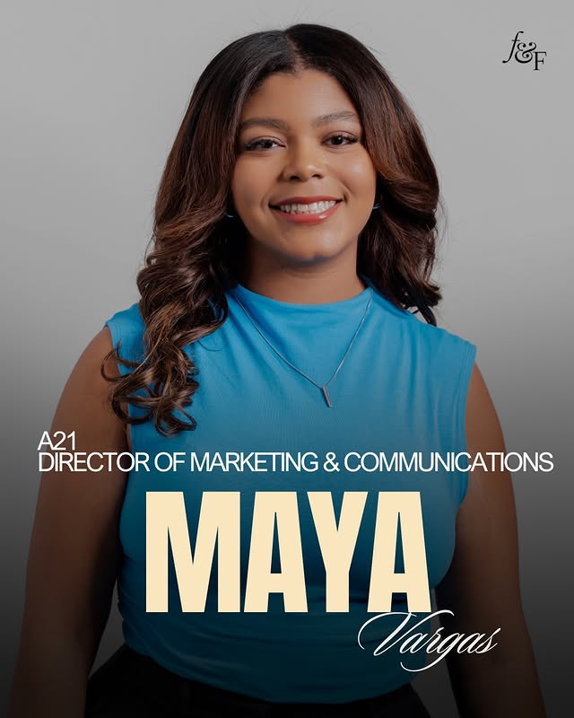 May be a graphic of one or more people, banner, magazine, poster and text that says '្រ្ត A21 DIRECTOR DIRECTOROFMARKETING DRECTOROFMARKETING&.COMUNCAT OF FMARKETING & COMMUNICATIONS ΜΑΥΑ Vargas'