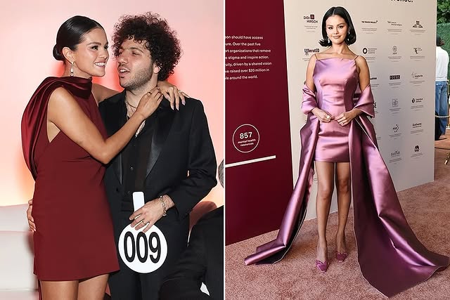 May be an image of one or more people, makeup, gown, dress and carpet