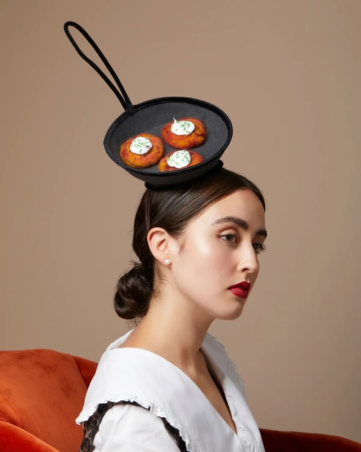 May be an image of beret, headdress, bowler hat, hat shop and text