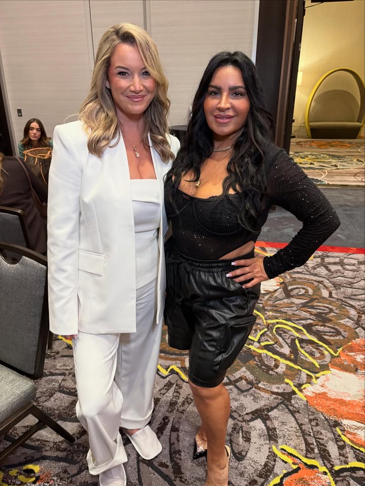 May be an image of one or more people, makeup, carpet, suit and text