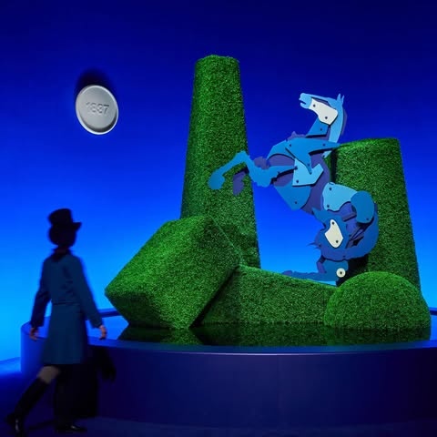 May be a cartoon of pony, bowler hat and text