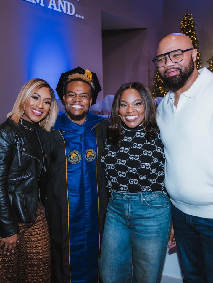 May be an image of one or more people, people smiling, people standing and text