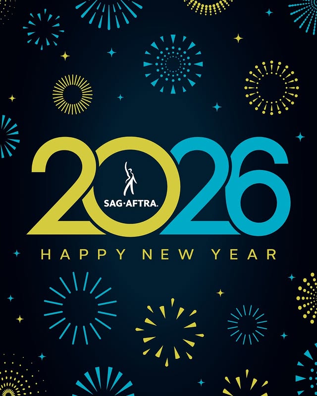 May be an image of sparkler, poster, fireworks and text that says '20 SAG-AFTRA. 2026 SAG AFTR HAPPYNEWYEAR NE NEW HAPPY YEAR'