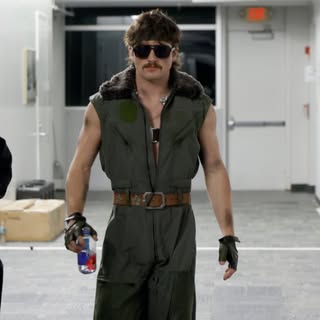 May be an image of eye patch, glasses and text